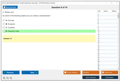 SAP E_BW4HANA200 SAP Certified Application Specialist - SAP BW/4HANA 2.0 Delta Practice test exam simulator test engine exam Prep practice test questions answers Image 8