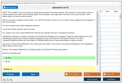 Microsoft 70-537 Configuring and Operating a Hybrid Cloud with Microsoft Azure Stack Practice test exam simulator test engine exam Prep practice test questions answers Image 8