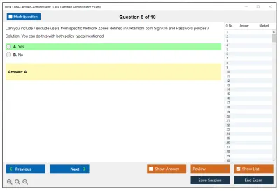Okta Okta-Certified-Administrator Okta Certified Administrator Exam Practice test exam simulator test engine exam Prep practice test questions answers Image 8
