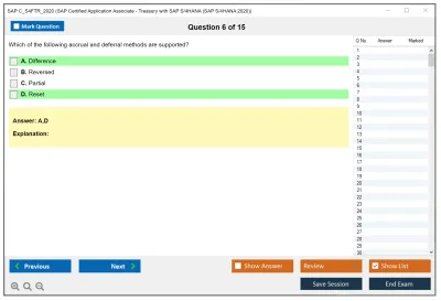 SAP C_S4FTR_2020 SAP Certified Application Associate - Treasury with SAP S/4HANA (SAP S/4HANA 2020) Practice test exam simulator test engine exam Prep practice test questions answers Image 6