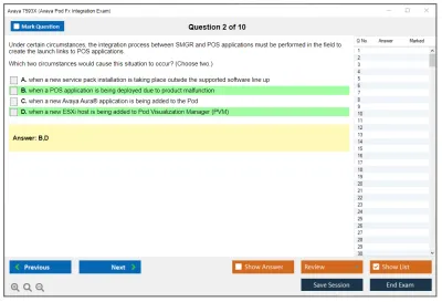 Avaya 7593X Avaya Pod Fx Integration Exam Practice test exam simulator test engine exam Prep practice test questions answers Image 2