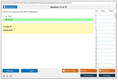 Huawei H12-221 HCNP-R&amp;S-IERN (Huawei Certified Network Professional-Implementing Enterprise Routing Network) Practice test exam simulator test engine exam Prep practice test questions answers Image 15