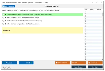 SAP E_BW4HANA200 SAP Certified Application Specialist - SAP BW/4HANA 2.0 Delta Practice test exam simulator test engine exam Prep practice test questions answers Image 6
