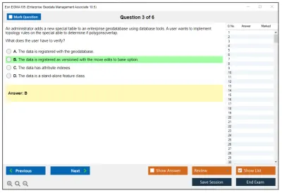 Esri EGMA105 Enterprise Geodata Management Associate 10.5 Practice test exam simulator test engine exam Prep practice test questions answers Image 3