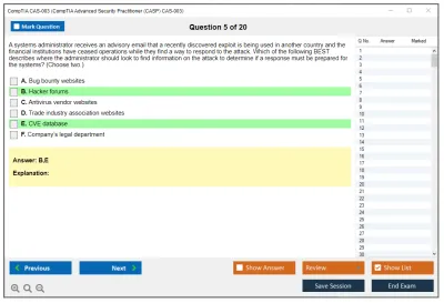 CompTIA CAS-003 CompTIA Advanced Security Practitioner (CASP) CAS-003 Practice test exam simulator test engine exam Prep practice test questions answers Image 5