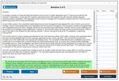 ITIL ITILSC-SOA ITIL Service Capability Service Offerings and Agreements Practice test exam simulator test engine exam Prep practice test questions answers Image 2