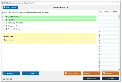 DMI PDDM Professional Diploma in Digital Marketing Practice test exam simulator test engine exam Prep practice test questions answers Image 5