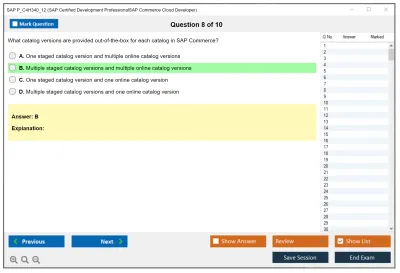 SAP P_C4H340_12 SAP Certified Development ProfessionalSAP Commerce Cloud Developer Practice test exam simulator test engine exam Prep practice test questions answers Image 8
