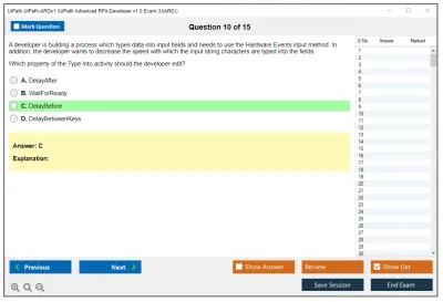 UiPath UiPath-ARDv1 UiPath Advanced RPA Developer v1.0 Exam (UiARD) Practice test exam simulator test engine exam Prep practice test questions answers Image 10