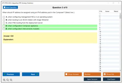 HP HPE0-S50 Integrating HPE Synergy Solutions Practice test exam simulator test engine exam Prep practice test questions answers Image 3