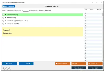 CIW 1D0-525 CIW v5 E-Commerce Designer Practice test exam simulator test engine exam Prep practice test questions answers Image 5
