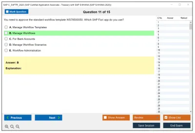 SAP C_S4FTR_2020 SAP Certified Application Associate - Treasury with SAP S/4HANA (SAP S/4HANA 2020) Practice test exam simulator test engine exam Prep practice test questions answers Image 11