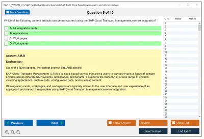 SAP C_WZADM_01 SAP Certified Application AssociateSAP Build Work ZoneImplementation and Administration Practice test exam simulator test engine exam Prep practice test questions answers Image 5
