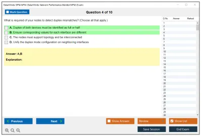 SolarWinds SPM-NPM SolarWinds Network Performance Monitor(NPM) Exam Practice test exam simulator test engine exam Prep practice test questions answers Image 4