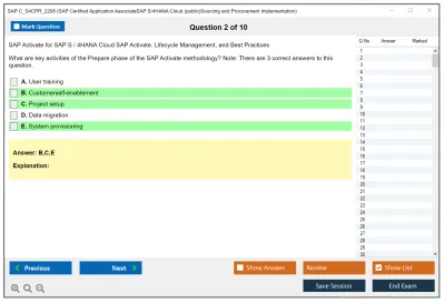 SAP C_S4CPR_2208 SAP Certified Application AssociateSAP S/4HANA Cloud (public)Sourcing and Procurement Implementation Practice test exam simulator test engine exam Prep practice test questions answers Image 2