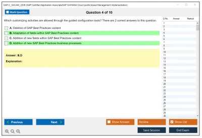 SAP C_S4CAM_2208 SAP Certified Application AssociateSAP S/4HANA Cloud (public)Asset Management Implementation Practice test exam simulator test engine exam Prep practice test questions answers Image 4