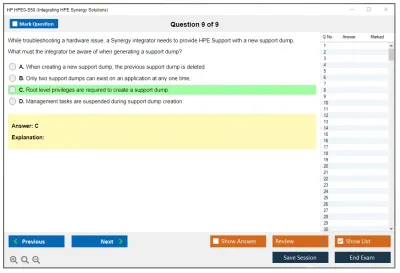 HP HPE0-S50 Integrating HPE Synergy Solutions Practice test exam simulator test engine exam Prep practice test questions answers Image 9