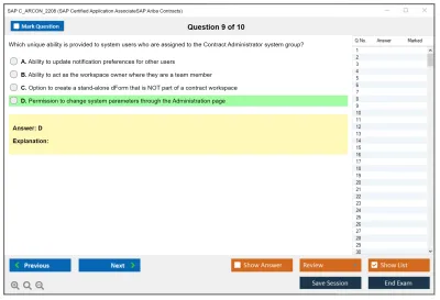 SAP C_ARCON_2208 SAP Certified Application AssociateSAP Ariba Contracts Practice test exam simulator test engine exam Prep practice test questions answers Image 9