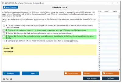 Qlik QSSA2018 Qlik Sense System Administrator Certification Exam - June 2018 Release Practice test exam simulator test engine exam Prep practice test questions answers Image 2