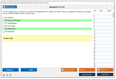 Cloudera CCA-500 Cloudera Certified Administrator for Apache Hadoop (CCAH) Practice test exam simulator test engine exam Prep practice test questions answers Image 3