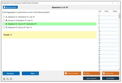 McAfee MA0-104 Intel Security Certified Product Specialist Practice test exam simulator test engine exam Prep practice test questions answers Image 5