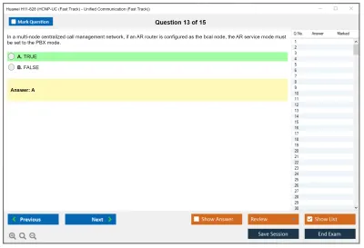 Huawei H11-828 HCNP-UC (Fast Track) - Unified Communication (Fast Track) Practice test exam simulator test engine exam Prep practice test questions answers Image 13