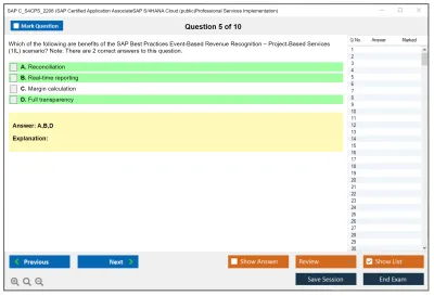 SAP C_S4CPS_2208 SAP Certified Application AssociateSAP S/4HANA Cloud (public)Professional Services Implementation Practice test exam simulator test engine exam Prep practice test questions answers Image 5