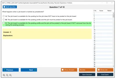 SAP C_THR83_2205 SAP Certified Application AssociateSAP SuccessFactors Recruiting: Recruiter Experience 1H/2022 Practice test exam simulator test engine exam Prep practice test questions answers Image 7