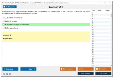 SAP C_S4CMA_2208 SAP Certified Application AssociateSAP S/4HANA Cloud (public)Manufacturing Implementation Practice test exam simulator test engine exam Prep practice test questions answers Image 7