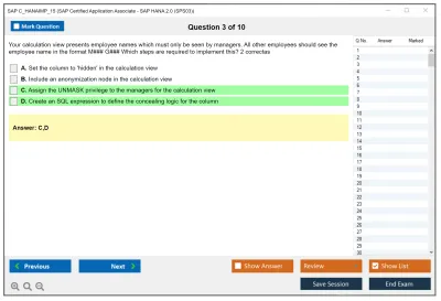 SAP C_HANAIMP_15 SAP Certified Application Associate - SAP HANA 2.0 (SPS03) Practice test exam simulator test engine exam Prep practice test questions answers Image 3