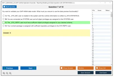 SAP C_BW4HANA_20 SAP Certified Application Associate - Reporting Modeling and Data Acquisition with SAP BW/4HANA 2.x Practice test exam simulator test engine exam Prep practice test questions answers Image 7
