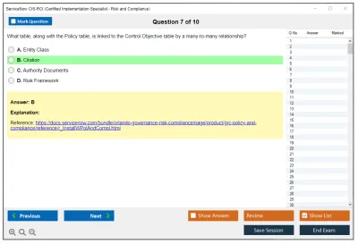 ServiceNow CIS-RCI Certified Implementation Specialist - Risk and Compliance Practice test exam simulator test engine exam Prep practice test questions answers Image 7