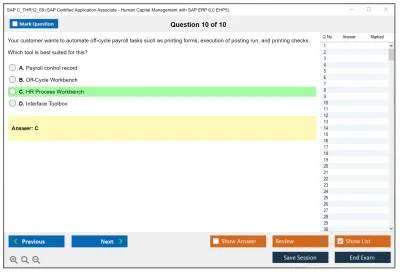 SAP C_THR12_65 SAP Certified Application Associate - Human Capital Management with SAP ERP 6.0 EHP5 Practice test exam simulator test engine exam Prep practice test questions answers Image 10
