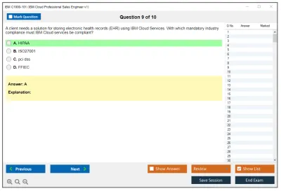 IBM C1000-101 IBM Cloud Professional Sales Engineer v1 Practice test exam simulator test engine exam Prep practice test questions answers Image 9