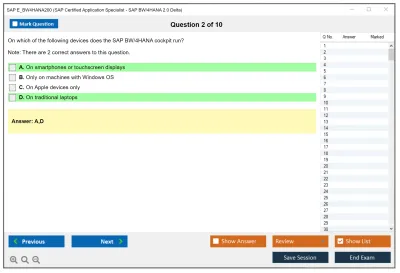 SAP E_BW4HANA200 SAP Certified Application Specialist - SAP BW/4HANA 2.0 Delta Practice test exam simulator test engine exam Prep practice test questions answers Image 2