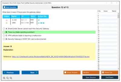 Checkpoint 156-215.80 Check Point Certified Security Administrator (CCSA R80) Practice test exam simulator test engine exam Prep practice test questions answers Image 12