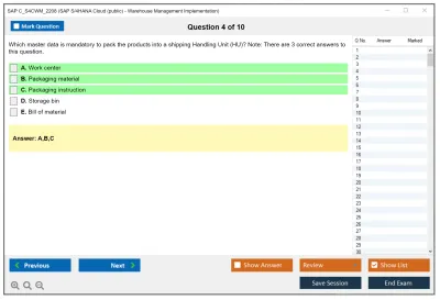 SAP C_S4CWM_2208 SAP S/4HANA Cloud (public) - Warehouse Management Implementation Practice test exam simulator test engine exam Prep practice test questions answers Image 4