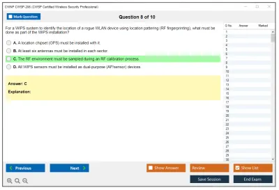 CWNP CWSP-206 CWSP Certified Wireless Security Professional Practice test exam simulator test engine exam Prep practice test questions answers Image 8