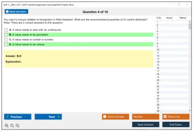 SAP C_SEN_2011 SAP Certified Application AssociateSAP Enable Now Practice test exam simulator test engine exam Prep practice test questions answers Image 4