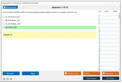 McAfee MA0-104 Intel Security Certified Product Specialist Practice test exam simulator test engine exam Prep practice test questions answers Image 7