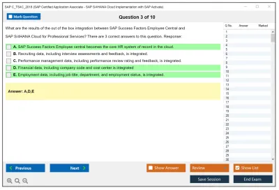 SAP C_TS4C_2018 SAP Certified Application Associate - SAP S/4HANA Cloud Implementation with SAP Activate Practice test exam simulator test engine exam Prep practice test questions answers Image 3
