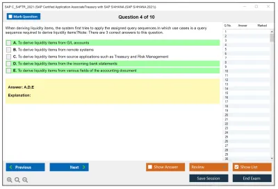 SAP C_S4FTR_2021 SAP Certified Application AssociateTreasury with SAP S/4HANA (SAP S/4HANA 2021) Practice test exam simulator test engine exam Prep practice test questions answers Image 4