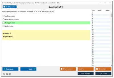 SAP C_GRCAC_10 SAP Certified Application Associate - SAP BusinessObjects Access Control 10.0 Practice test exam simulator test engine exam Prep practice test questions answers Image 8