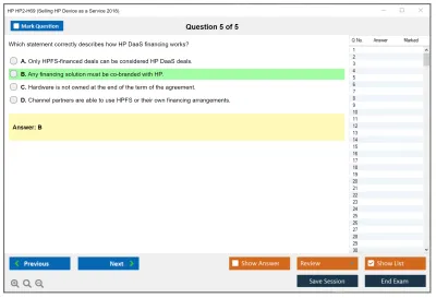 HP HP2-H69 Selling HP Device as a Service 2018 Practice test exam simulator test engine exam Prep practice test questions answers Image 5