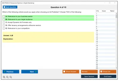 DMI PDDM Professional Diploma in Digital Marketing Practice test exam simulator test engine exam Prep practice test questions answers Image 4