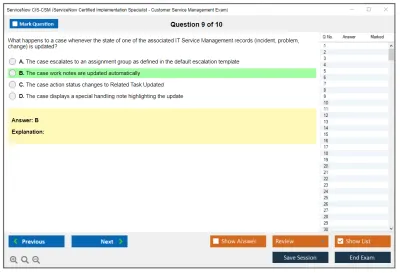 ServiceNow CIS-CSM ServiceNow Certified Implementation Specialist - Customer Service Management Exam Practice test exam simulator test engine exam Prep practice test questions answers Image 9