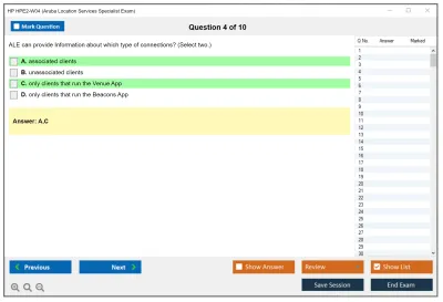 HP HPE2-W04 Aruba Location Services Specialist Exam Practice test exam simulator test engine exam Prep practice test questions answers Image 4