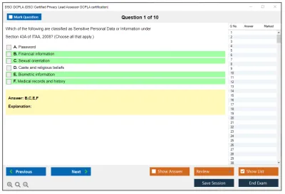 DSCI DCPLA DSCI Certified Privacy Lead Assessor Practice test exam simulator test engine exam Prep practice test questions answers Image 1