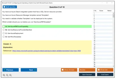 Microsoft 70-537 Configuring and Operating a Hybrid Cloud with Microsoft Azure Stack Practice test exam simulator test engine exam Prep practice test questions answers Image 9
