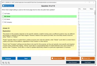 SAP C_WZADM_01 SAP Certified Application AssociateSAP Build Work ZoneImplementation and Administration Practice test exam simulator test engine exam Prep practice test questions answers Image 10